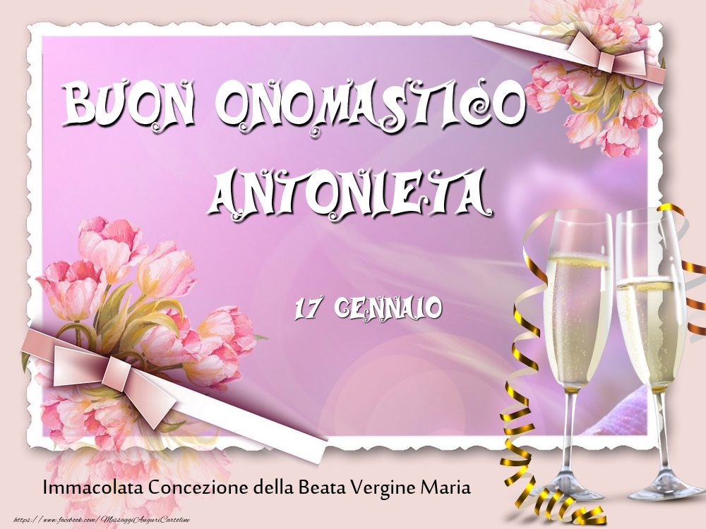  Sant'Antonio Buon Onomastico, Antonieta! 17 Gennaio - Cartoline onomastico