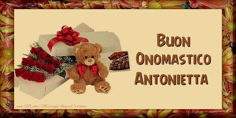 Buon Onomastico Antonietta - Cartoline onomastico con animali