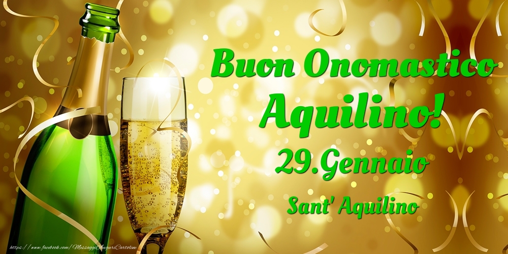 Buon Onomastico Aquilino! 29.Gennaio - Sant' Aquilino - Cartoline onomastico