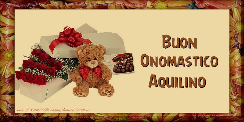 Buon Onomastico Aquilino - Cartoline onomastico con animali