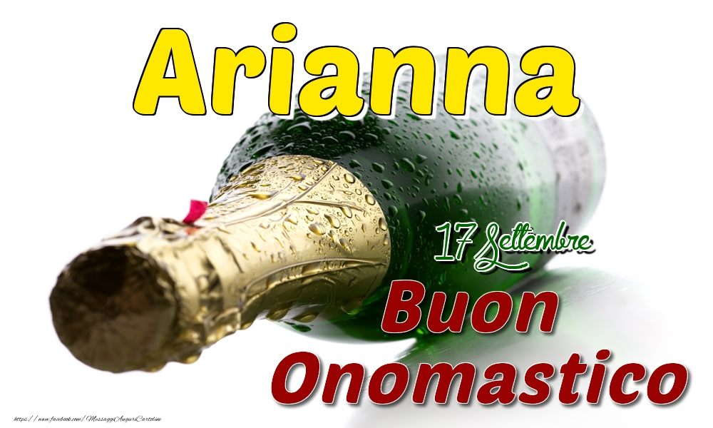 17 Settembre  -  Buon onomastico Arianna - Cartoline onomastico