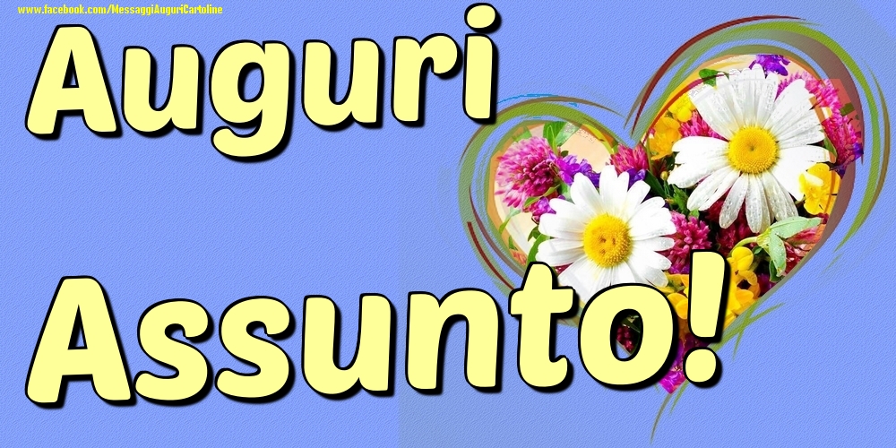 Auguri Assunto - Cartoline onomastico con il cuore