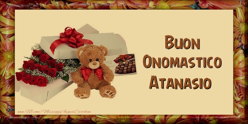 Buon Onomastico Atanasio - Cartoline onomastico con animali