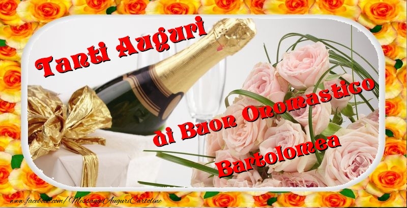Buon onomastico, Bartolomea - Cartoline onomastico con mazzo di fiori