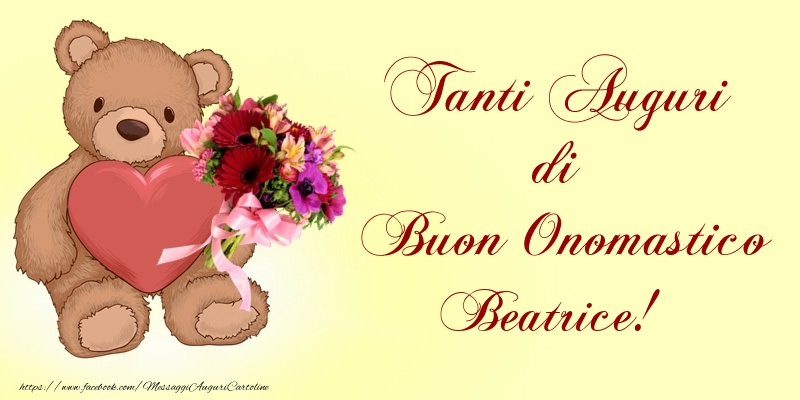 Tanti Auguri di Buon Onomastico Beatrice! - Cartoline onomastico con animali