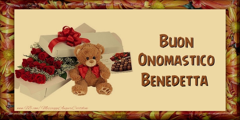 Buon Onomastico Benedetta - Cartoline onomastico con animali