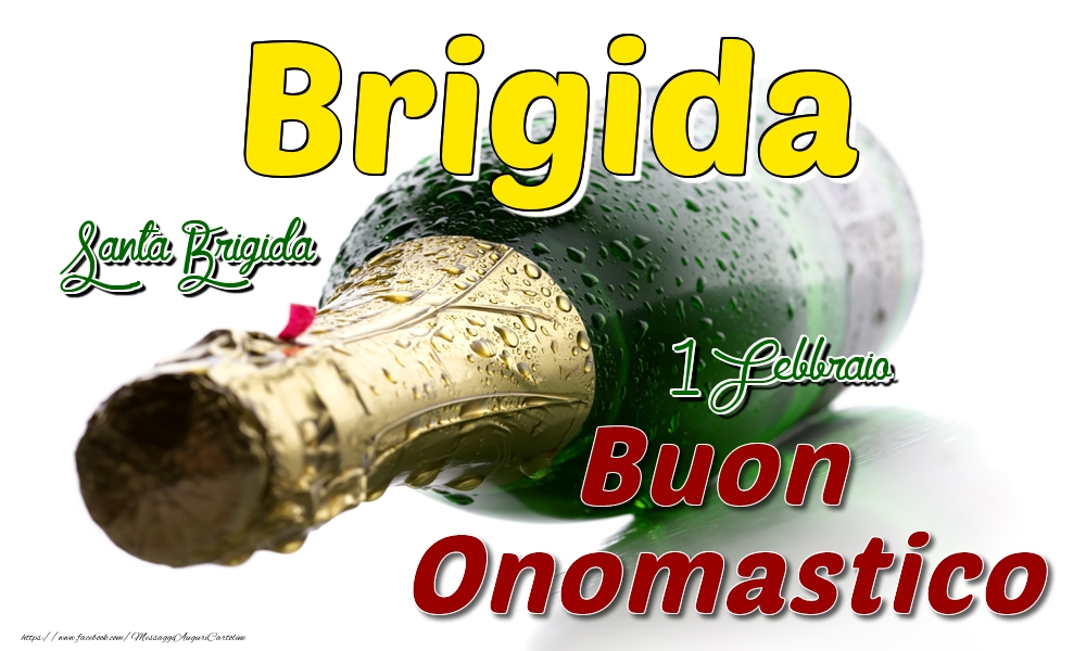 1 Febbraio Santa Brigida -  Buon onomastico Brigida - Cartoline onomastico