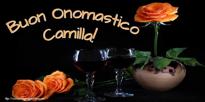 Buon Onomastico Camilla! - Cartoline onomastico con champagne