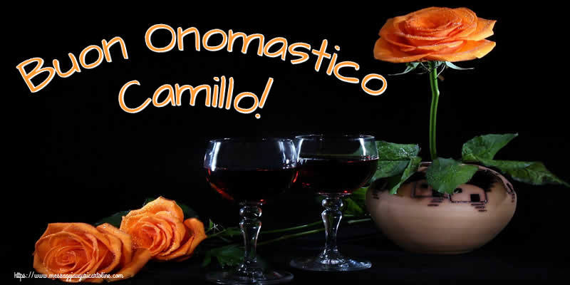 Buon Onomastico Camillo! - Cartoline onomastico con champagne