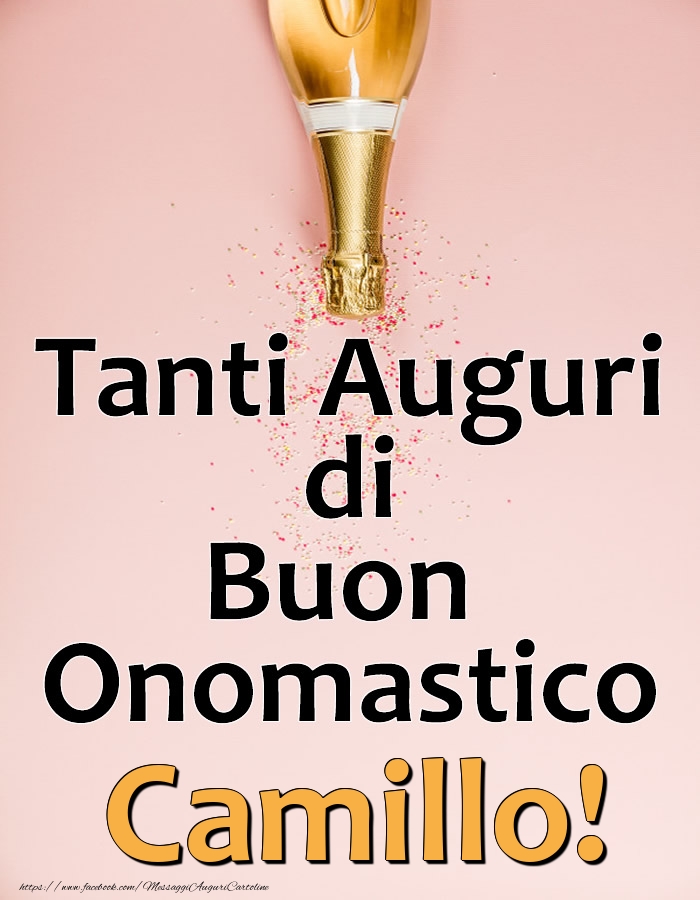 Tanti Auguri di Buon Onomastico Camillo! - Cartoline onomastico con champagne