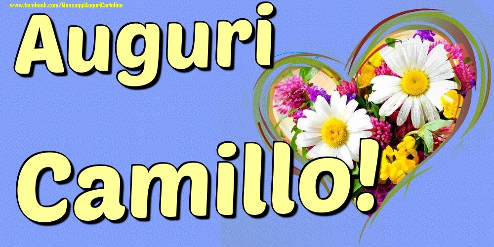 Auguri Camillo - Cartoline onomastico con il cuore