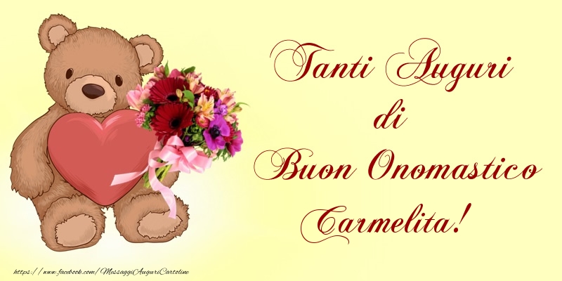 Tanti Auguri di Buon Onomastico Carmelita! - Cartoline onomastico con animali
