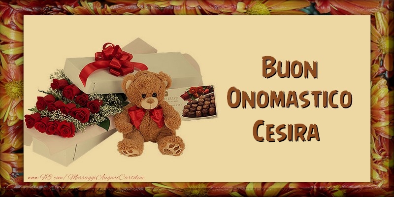 Buon Onomastico Cesira - Cartoline onomastico con animali