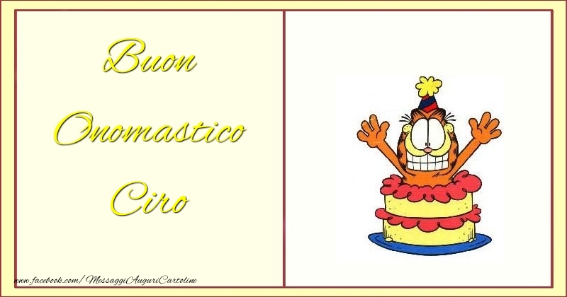Buon Onomastico Ciro - Cartoline onomastico con torta