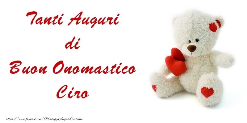 Tanti Auguri di Buon Onomastico Ciro - Cartoline onomastico con animali