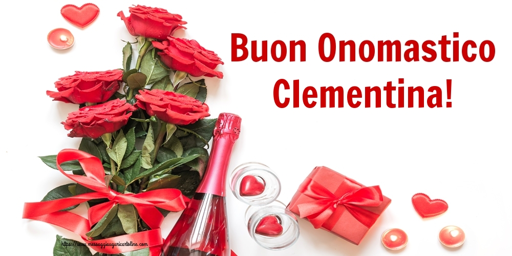 Buon Onomastico Clementina! - Cartoline onomastico con fiori