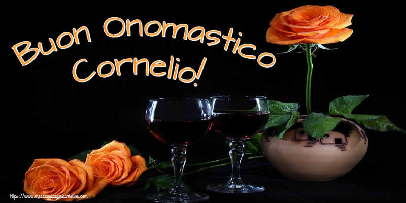 Buon Onomastico Cornelio! - Cartoline onomastico con champagne