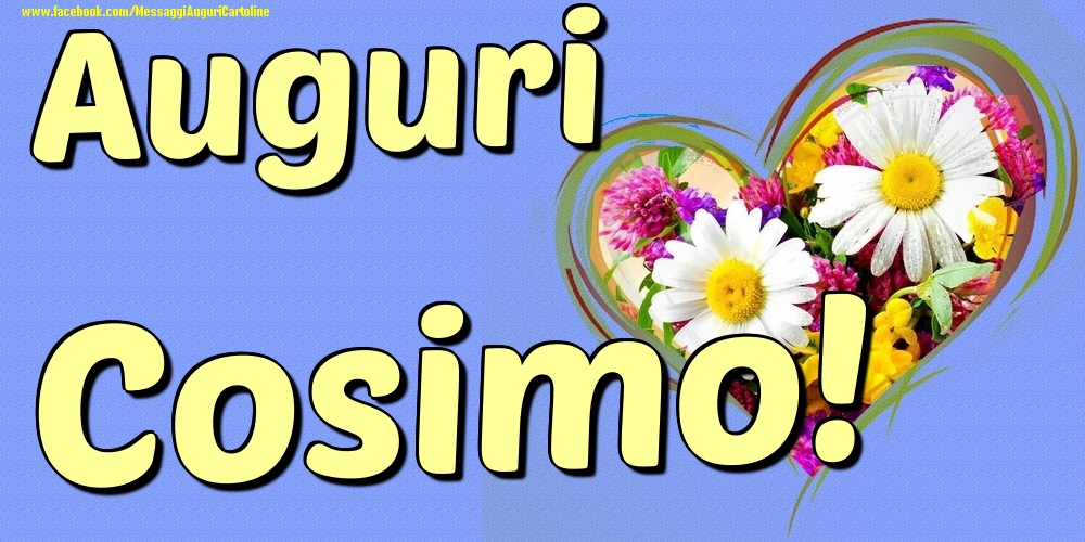 Auguri Cosimo - Cartoline onomastico con il cuore