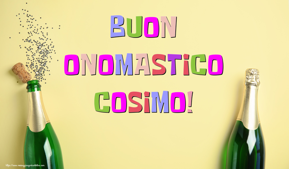 Buon Onomastico Cosimo! - Cartoline onomastico con champagne