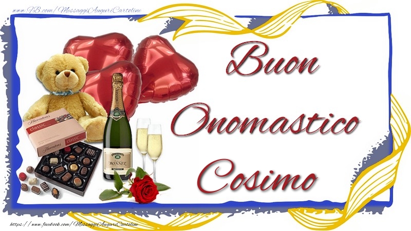 Buon Onomastico Cosimo - Cartoline onomastico con animali