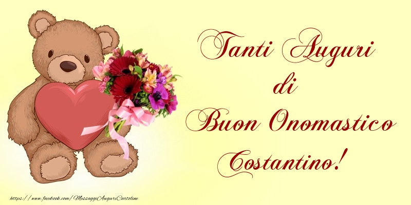 Tanti Auguri di Buon Onomastico Costantino! - Cartoline onomastico con animali