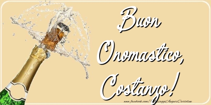 Buon Onomastico, Costanzo - Cartoline onomastico con champagne