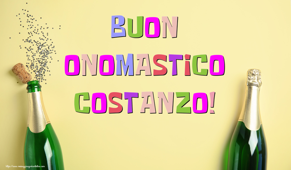 Buon Onomastico Costanzo! - Cartoline onomastico con champagne
