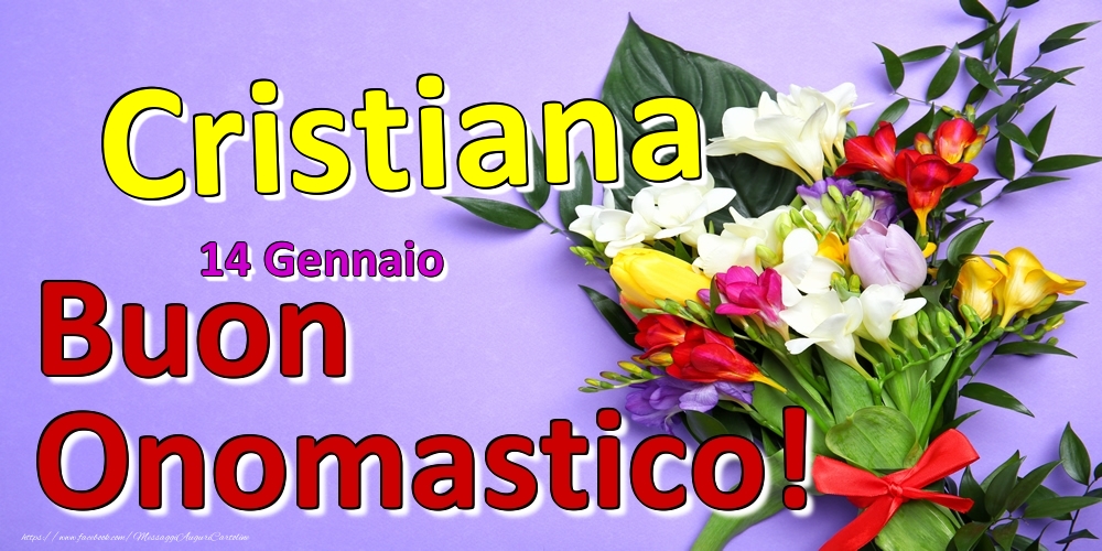 14 Gennaio -  -  Buon Onomastico Cristiana! - Cartoline onomastico