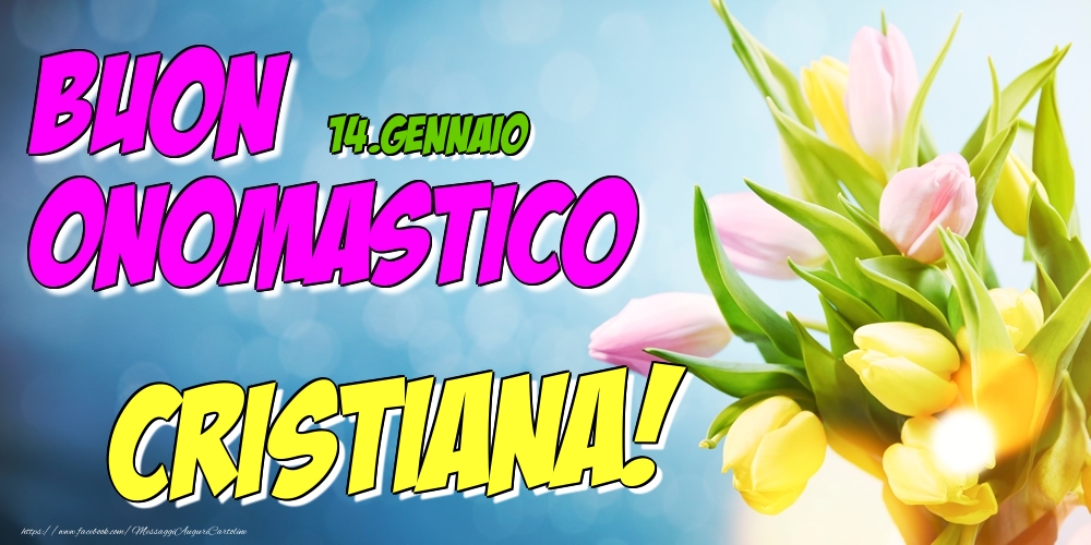 14.Gennaio - Buon Onomastico Cristiana! - Cartoline onomastico