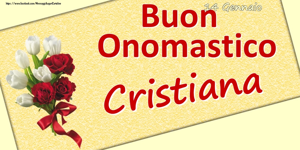 14 Gennaio: Buon Onomastico Cristiana - Cartoline onomastico