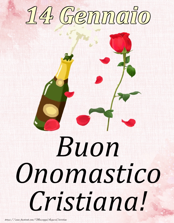 Buon Onomastico Cristiana! - 14 Gennaio - Cartoline onomastico