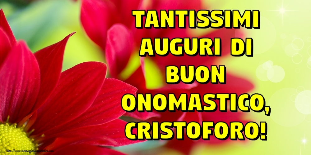 Tantissimi auguri di Buon Onomastico, Cristoforo! - Cartoline onomastico