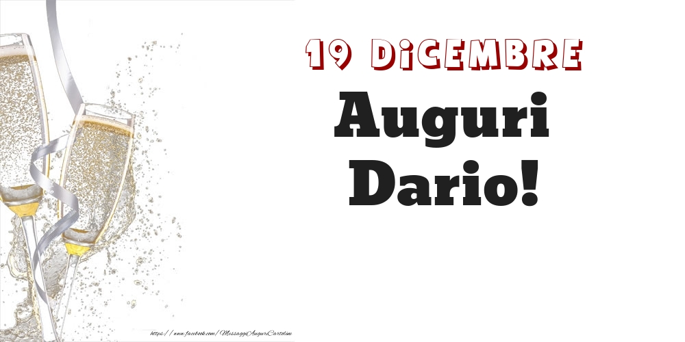 Auguri Dario! 19 Dicembre - Cartoline onomastico