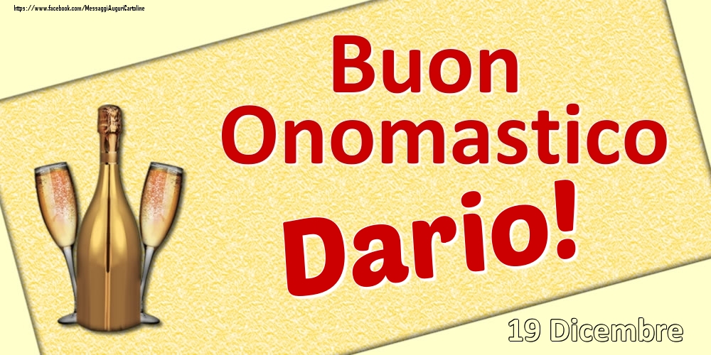 Buon Onomastico Dario! - 19 Dicembre - Cartoline onomastico