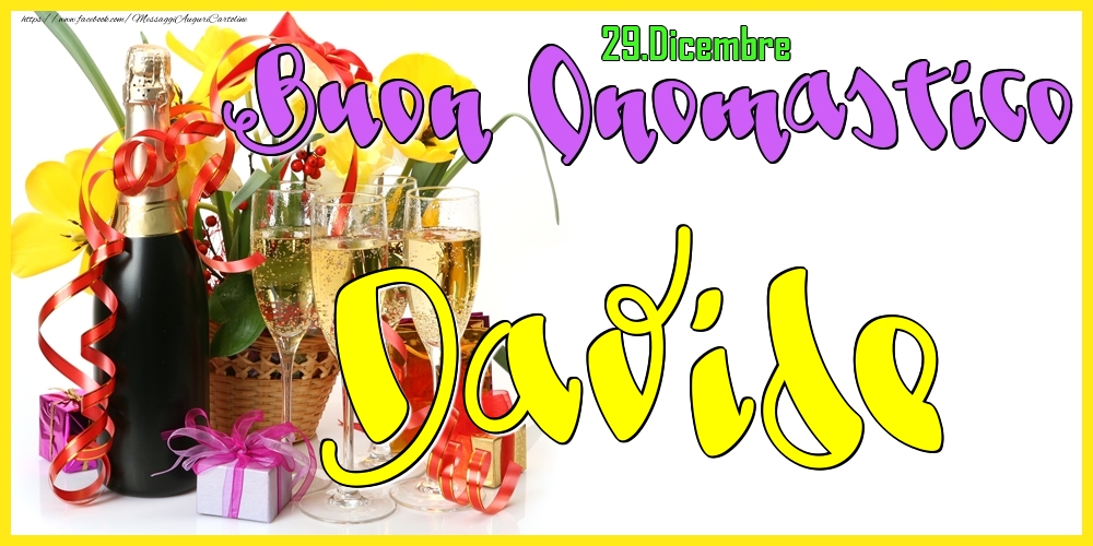 29.Dicembre - Buon Onomastico Davide! - Cartoline onomastico