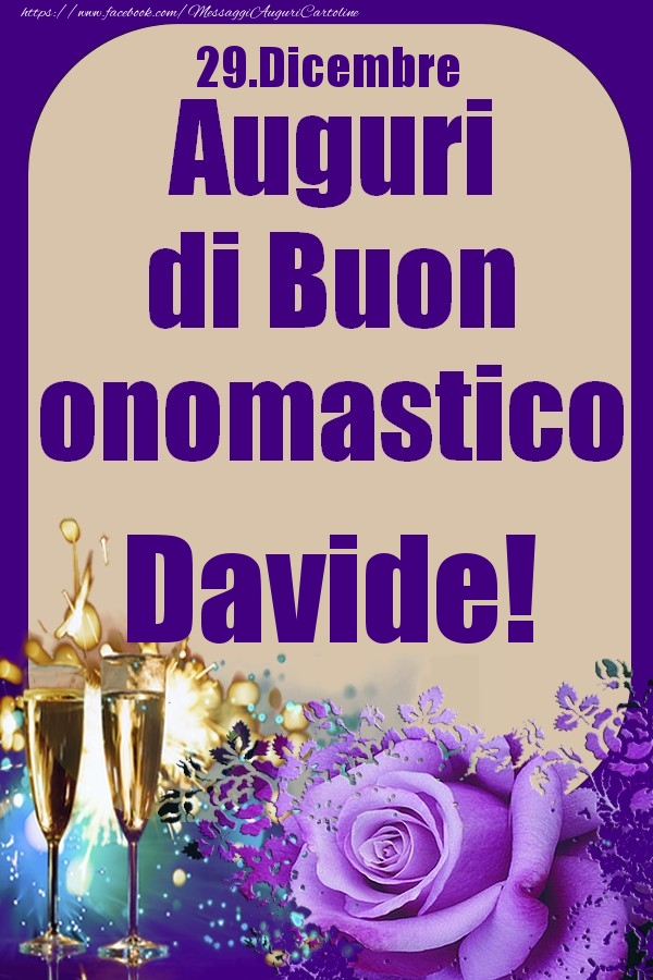 29.Dicembre - Auguri di Buon Onomastico  Davide! - Cartoline onomastico