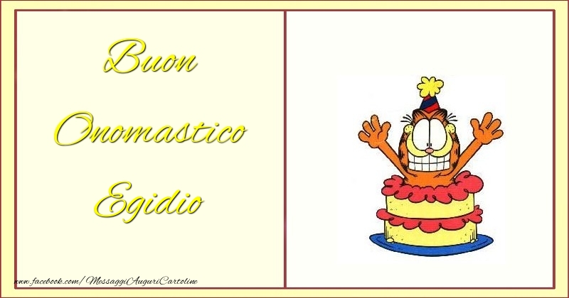 Buon Onomastico Egidio - Cartoline onomastico con torta