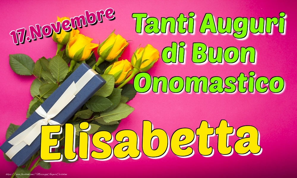 17.Novembre - Tanti Auguri di Buon Onomastico Elisabetta - Cartoline onomastico