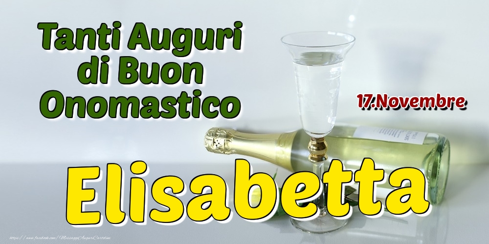 17.Novembre - Tanti Auguri di Buon Onomastico Elisabetta - Cartoline onomastico