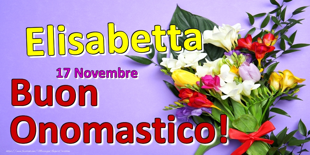 17 Novembre -  -  Buon Onomastico Elisabetta! - Cartoline onomastico