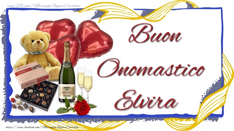 Buon Onomastico Elvira - Cartoline onomastico con animali