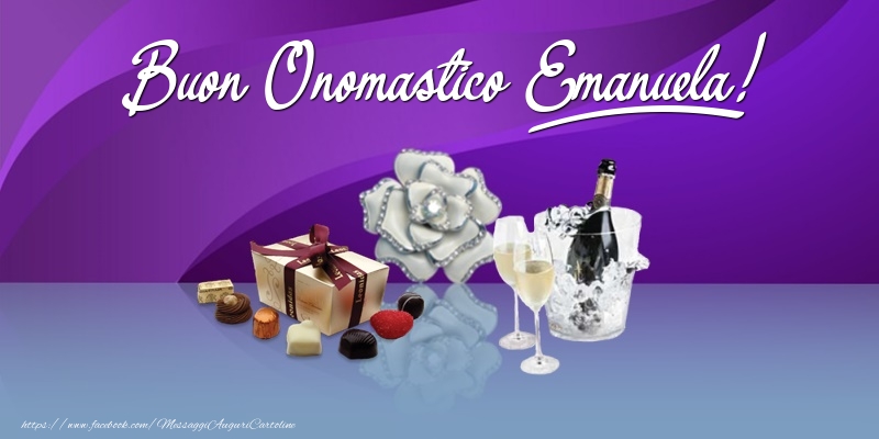 Buon Onomastico Emanuela! - Cartoline onomastico con regalo