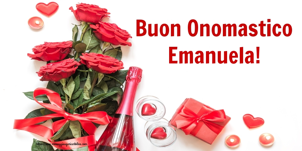 Buon Onomastico Emanuela! - Cartoline onomastico con fiori