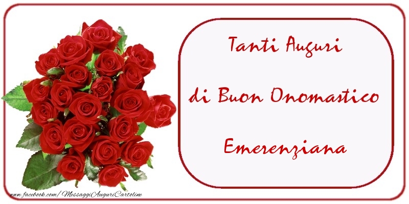 Tanti Auguri di Buon Onomastico Emerenziana - Cartoline onomastico con mazzo di fiori