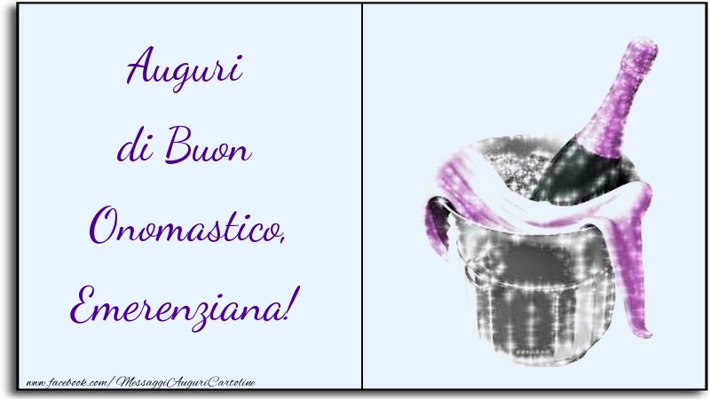 Auguri di Buon Onomastico, Emerenziana - Cartoline onomastico con champagne