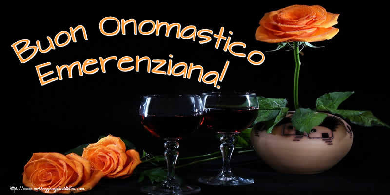 Buon Onomastico Emerenziana! - Cartoline onomastico con champagne