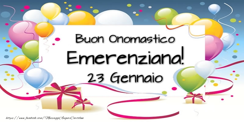 Buon Onomastico Emerenziana! 23 Gennaio - Cartoline onomastico