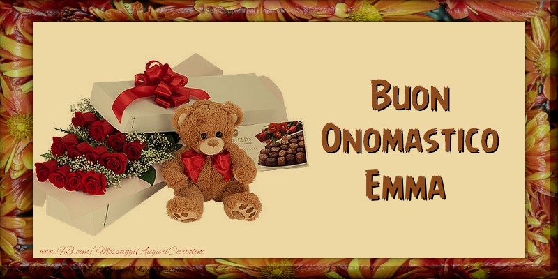Buon Onomastico Emma - Cartoline onomastico con animali