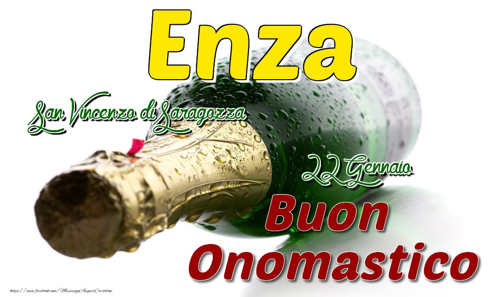 22 Gennaio San Vincenzo di Saragozza -  Buon onomastico Enza - Cartoline onomastico