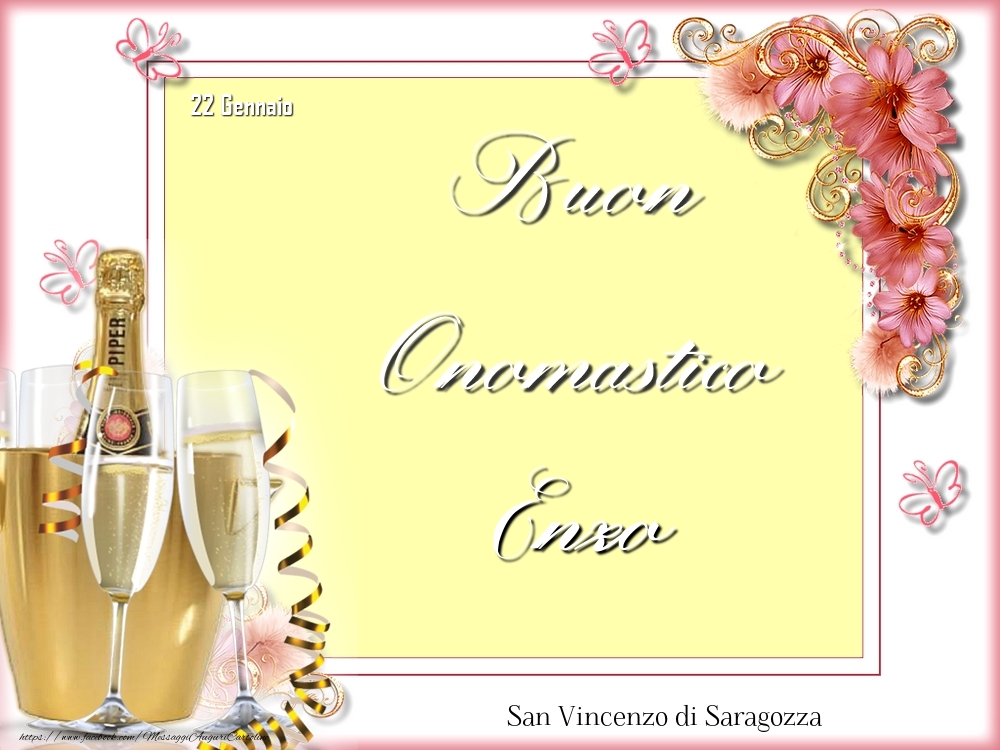 San Vincenzo di Saragozza Buon Onomastico, Enzo! 22 Gennaio - Cartoline onomastico